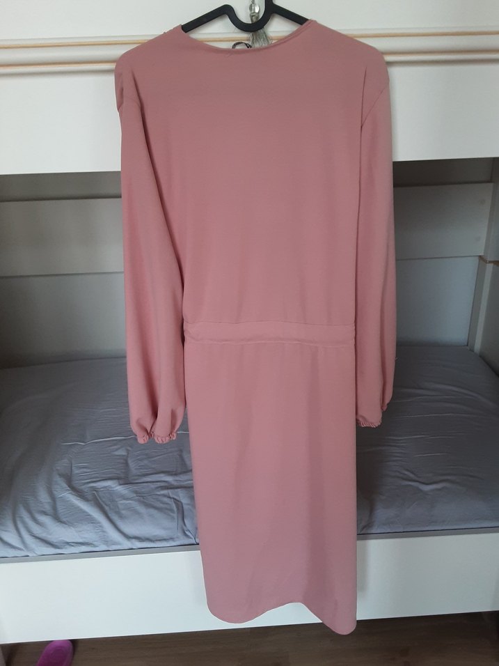 Pembe Uzun Salaş Kadın Elbise - Görsel 3