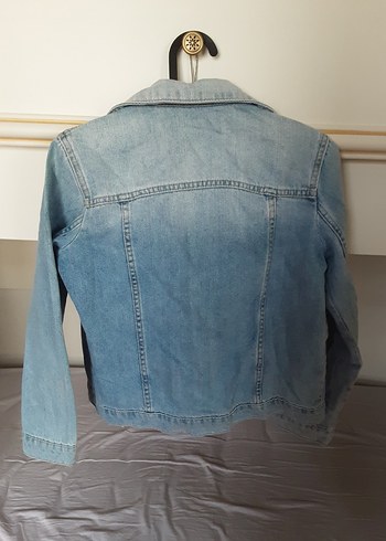 Düğmeli Mavi Kadın Denim Ceket - Görsel 3