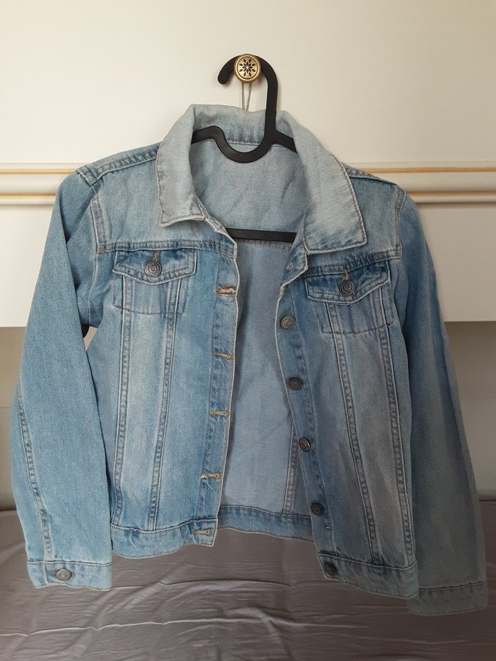 Düğmeli Mavi Kadın Denim Ceket - Görsel 2