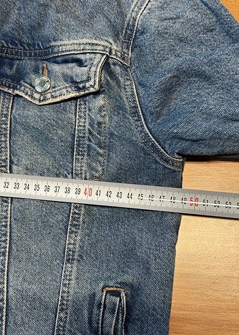 Kadın Mavi Düğmeli Denim Ceket - Görsel 4