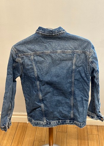 Kadın Mavi Düğmeli Denim Ceket - Görsel 3