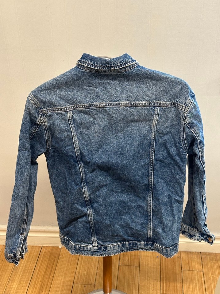 Kadın Mavi Düğmeli Denim Ceket - Görsel 3