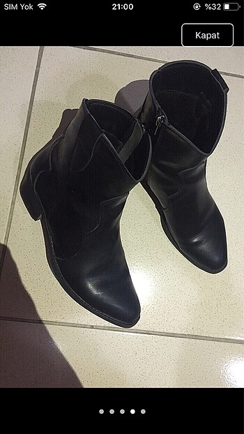 39 Beden siyah Renk Kovboy bot (Bambi)