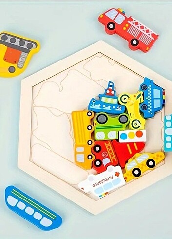  Beden Renk Montessori eğitici ahşap blok puzzle