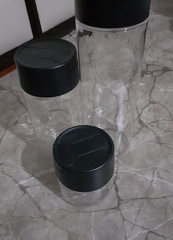 Tupperware Tupperware yağdanlık 3 lü set .siyah kapak