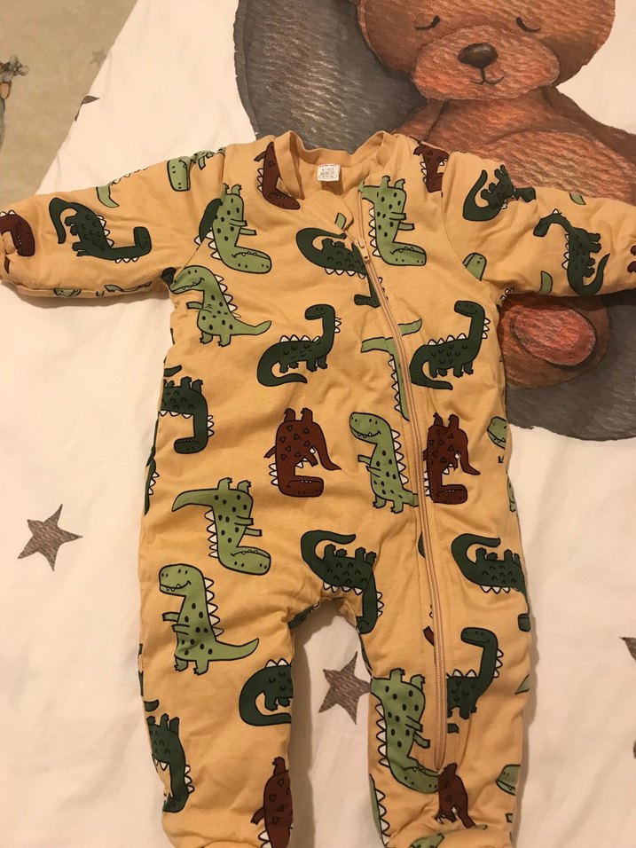 Kahverengi Erkek Bebek Desenli Tulum - Görsel 3