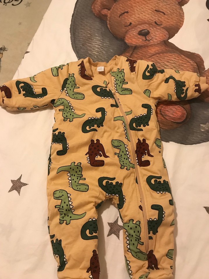 Kahverengi Erkek Bebek Desenli Tulum - Görsel 4