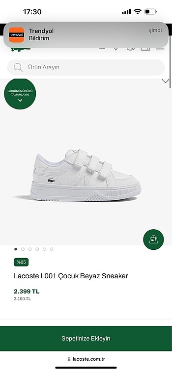 Lacoste çocuk spor ayakkabı