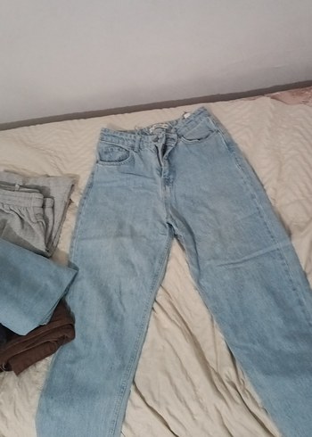 Kadın Mavi Denim Bol Kesim Midi Jean - Görsel 4