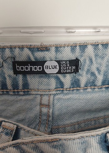 Diğer Boohoo Blue Acik Mavi Yikamali Denim Jean