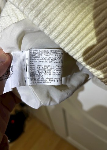 Zara beyaz fırçalanmış yün ceket - Görsel 3