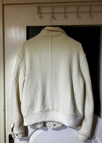 Zara beyaz fırçalanmış yün ceket - Görsel 2