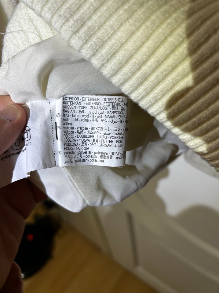 Zara beyaz fırçalanmış yün ceket - Görsel 3