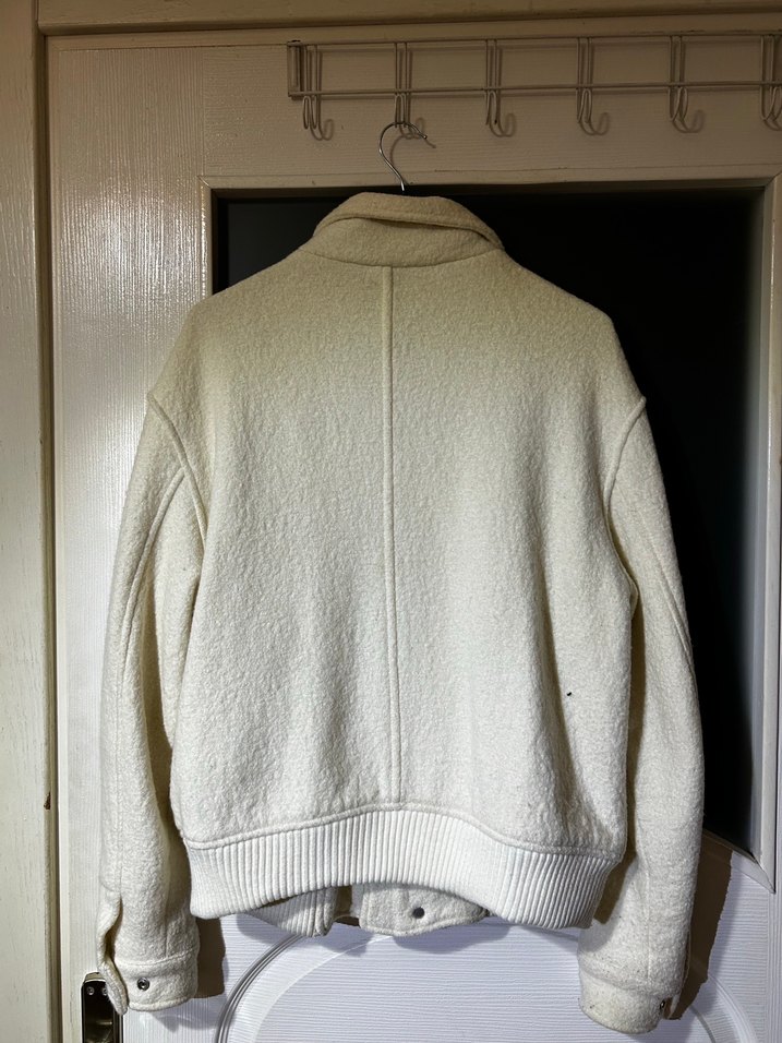 Zara beyaz fırçalanmış yün ceket - Görsel 2