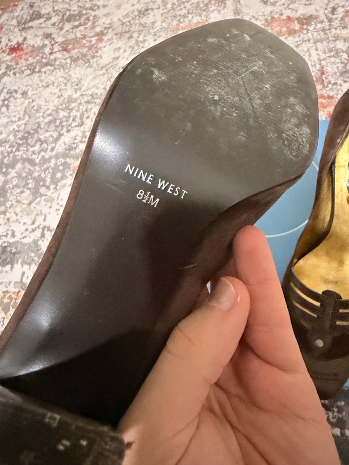 Nine west vintage Kahverengi Süet Platform Topuklu - Görsel 4