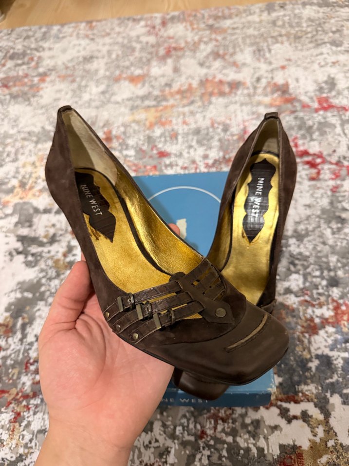 Nine west vintage Kahverengi Süet Platform Topuklu - Görsel 3