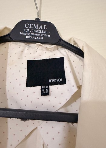 Beyaz Düğmeli Kadın Keten Blazer Ceket - Görsel 2