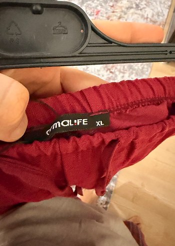 Bordo Saten Kumaş Kadın Pantolon - Görsel 4