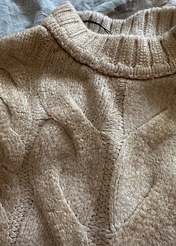 Bohem Tarz Gri Bej Triko Kadın Kazak - Görsel 2