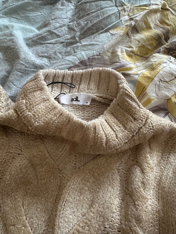 Bohem Tarz Gri Bej Triko Kadın Kazak - Görsel 4