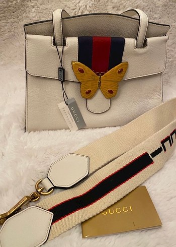 Beyaz Deri Gucci Kadın Çanta - Görsel 2