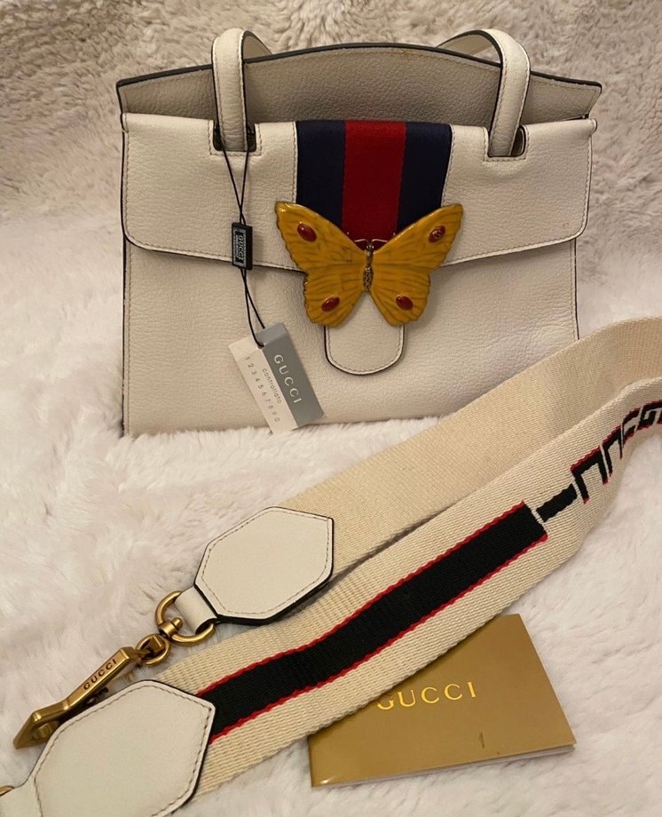 Beyaz Deri Gucci Kadın Çanta - Görsel 2