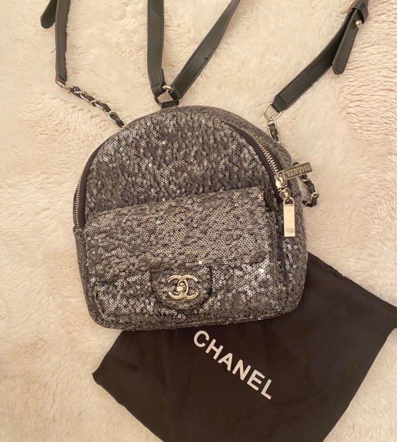 Chanel payetli mini sırt Çantası - Görsel 3