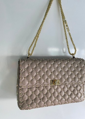 Valentino Zincir Detaylı Bej Deri Kadın Çanta - Görsel 19