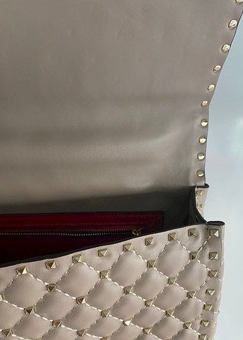 Valentino Zincir Detaylı Bej Deri Kadın Çanta - Görsel 13