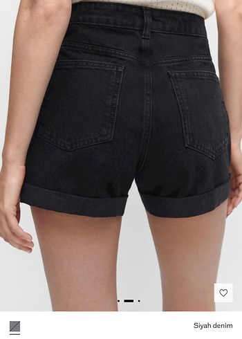 Mango siyah kot şort - Görsel 4