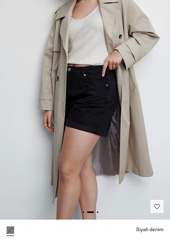 Mango siyah kot şort - Görsel 2