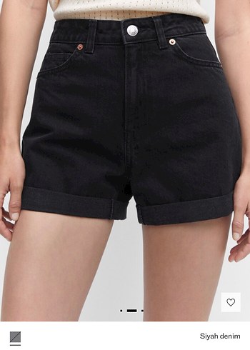 Mango siyah kot şort - Görsel 9