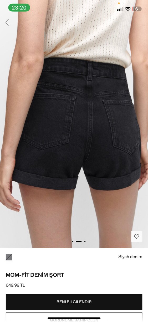 Mango siyah kot şort - Görsel 4