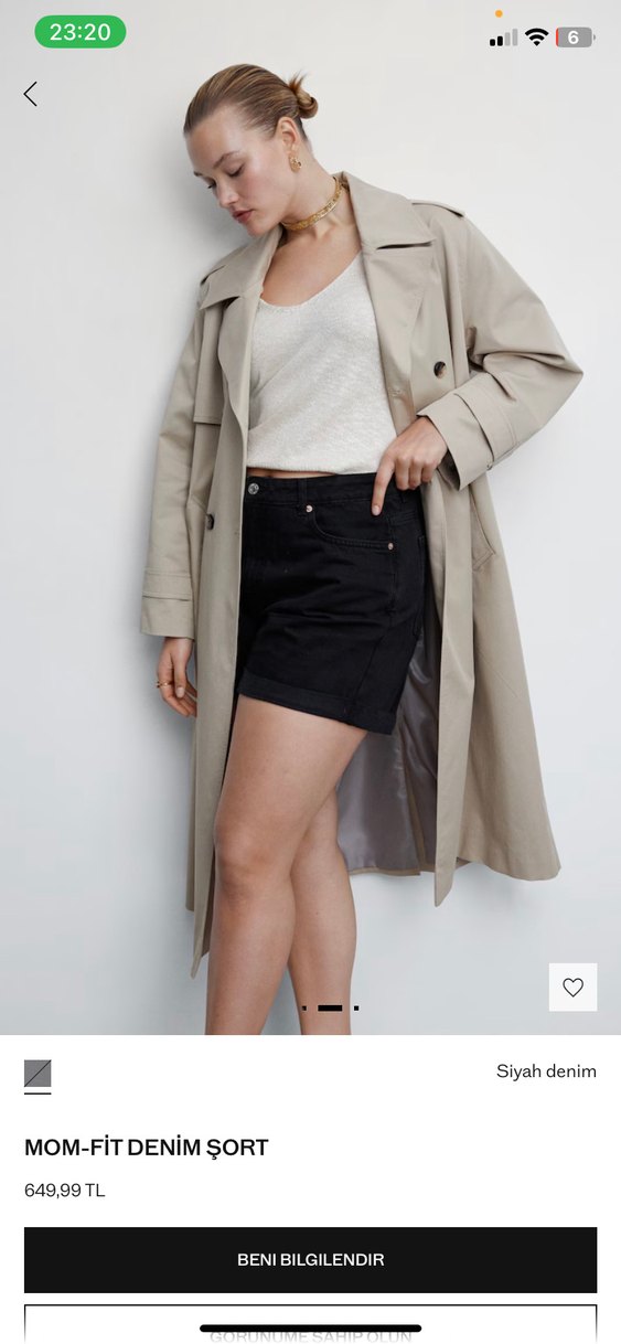 Mango siyah kot şort - Görsel 2