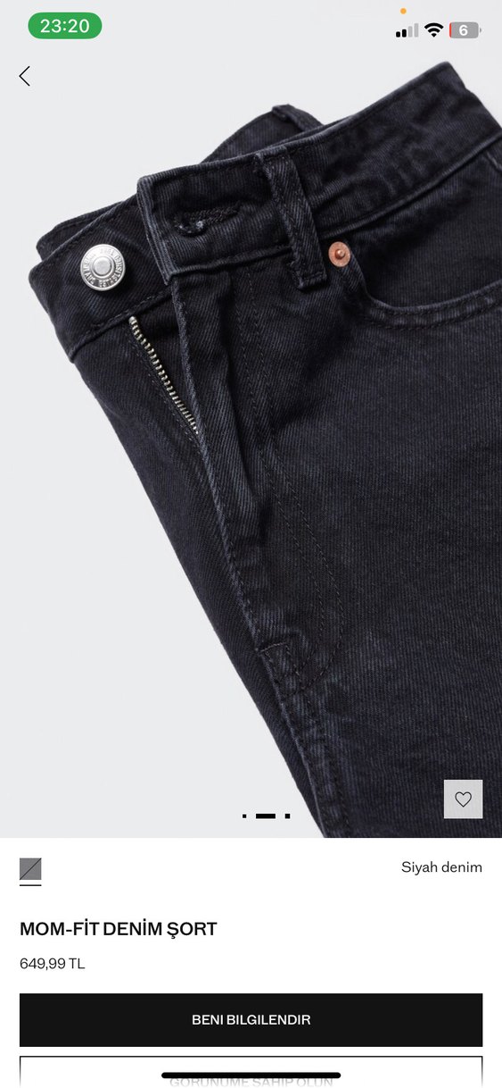 Mango siyah kot şort - Görsel 5