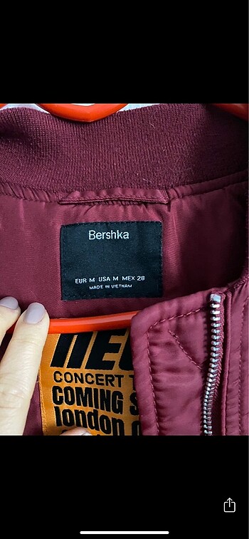 m Beden bordo Renk Bomber ceket