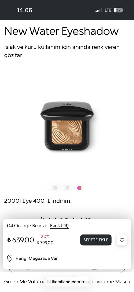 Kiko 04 Orange Bronze Parlak Göz Farı - Görsel 3