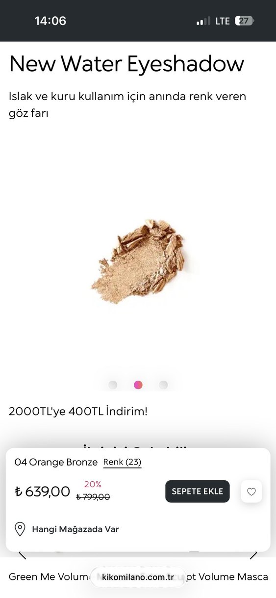 Kiko 04 Orange Bronze Parlak Göz Farı - Görsel 2