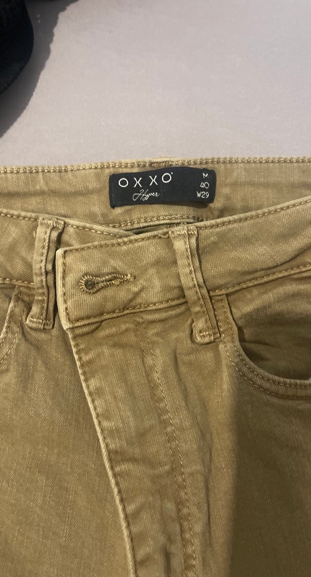 Düğmeli Bej Kadın Süet Pantolon - Görsel 2