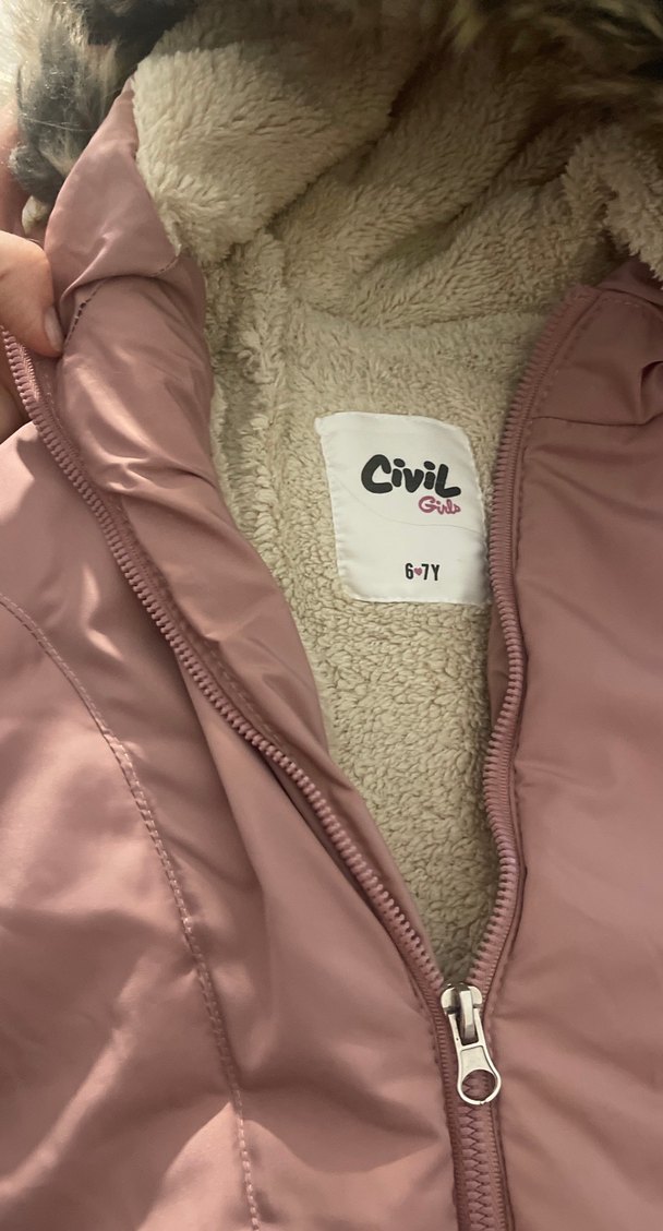 Kızlar İçin Pembe Kürklü Sokak Stili Mont - Görsel 2