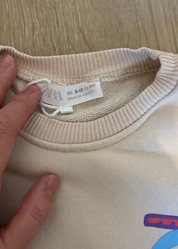 Baskılı Beyaz Hamile Tişörtü, Uzun Kollu, Rahat Kesim - Görsel 2