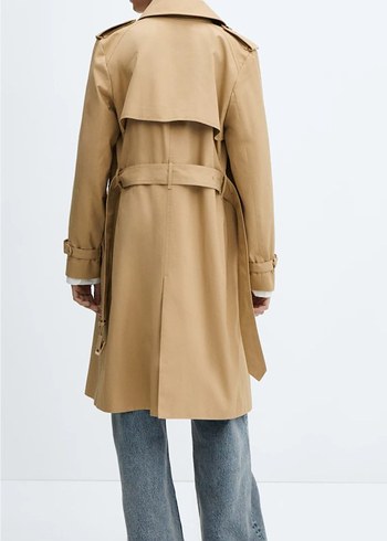 mango %100 pamuk su geçirmez trençkot - Görsel 2