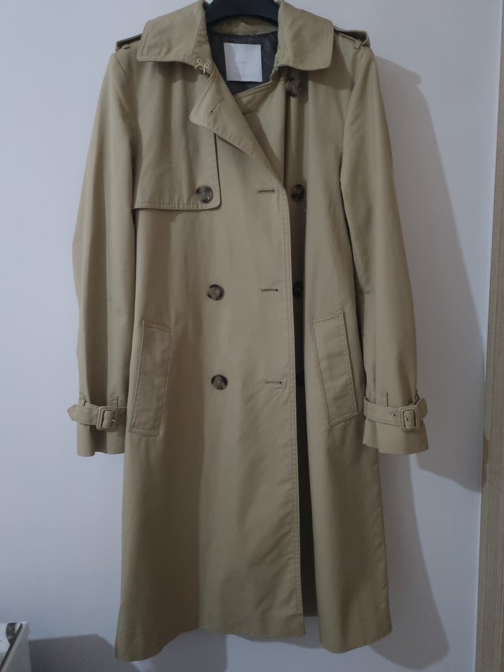 mango %100 pamuk su geçirmez trençkot - Görsel 3