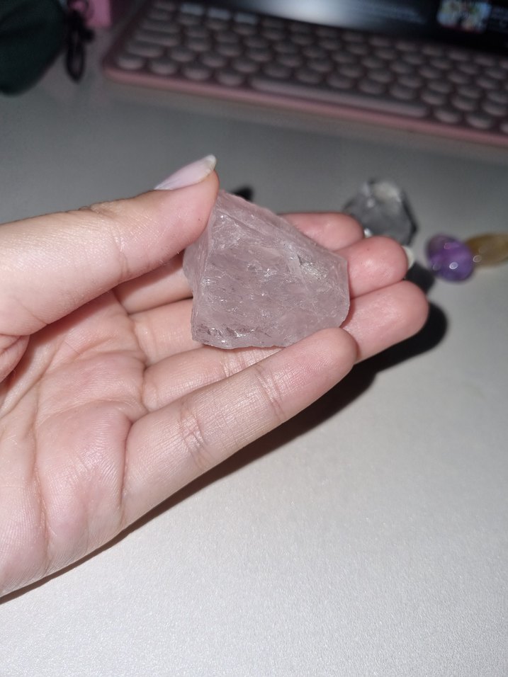 pembe kuvars kristal doğal taş - Görsel 2