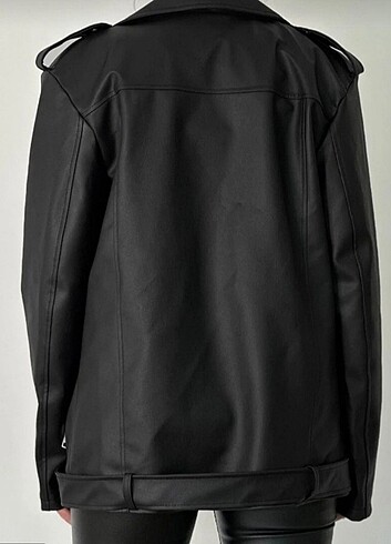 Oversize kadın deri ceket