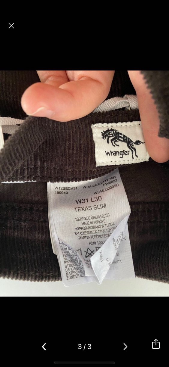 Kahverengi Kadife wrangler Jean — görsel 3/3