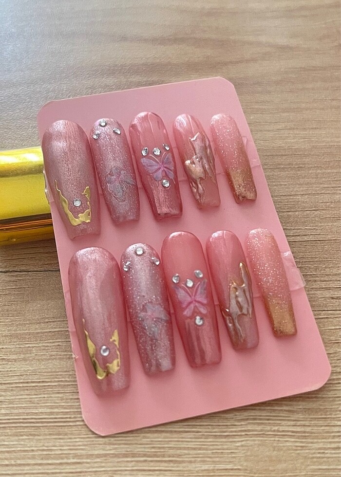 Pink dream jel destekli takma tırnak - Görsel 2