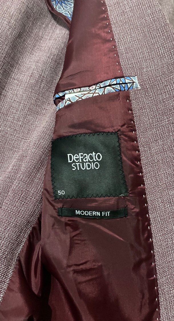 Bordo Notch Yaka Erkek Takım Elbise Ceketi - Görsel 3