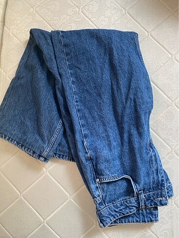 38 Beden Vintage Tarzı Yüksek Bel Bol Paça Kot Pantolon