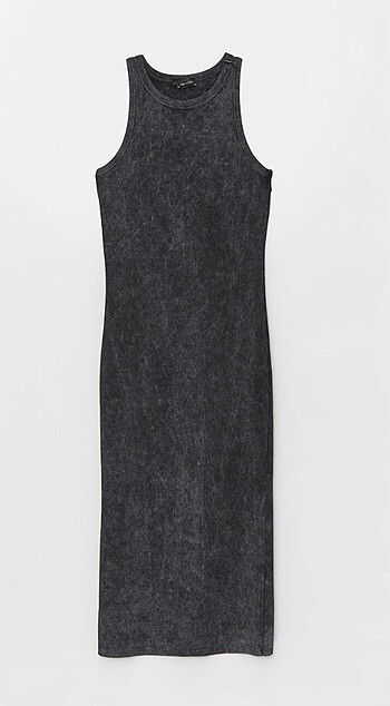 Bisiklet Yaka Kadın Bodycon Elbise Gri